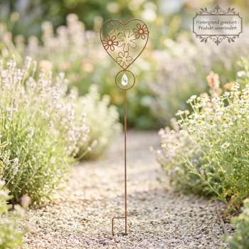 Wunderschöner Gartenstecker Herz Flores ca. 100 cm - Gartendekoration